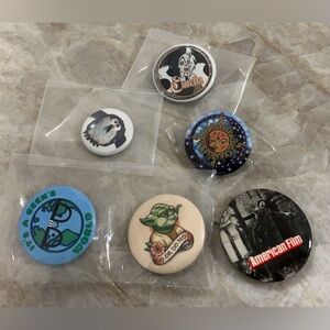 Bundle Small Tin Pins Cruella Yoda Singing in the Rain